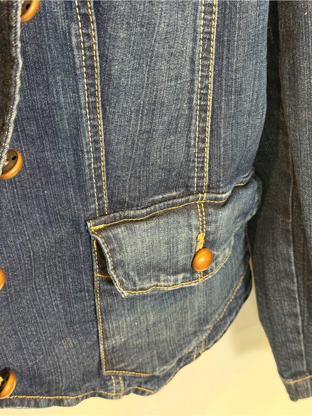 Bandolino Dark Blue Denim Jacket with Button Details - Picture 5 of 6